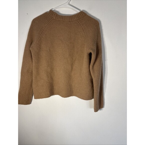 QUINCE  Women’s Mongolian Cashmere Fisherman Crewneck Sweater Size M brown - Picture 10 of 13